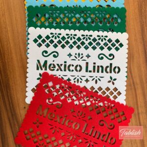 PAPEL PICADO CADENA MEXICANA FIELTRO DELGADO 40x30CM