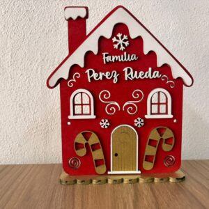 CASA DE JENGIBRE MDF PINTADA PERSONALIZADA