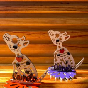 PERRO CALAVERA MDF PINTADO PERSONALIZABLE