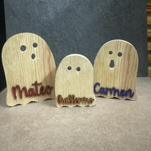 FIGURA BOO MEDIANA DE TABLA DE PINO PERSONALIZABLE
