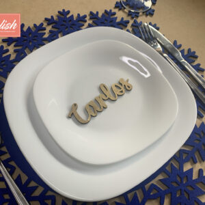 NOMBRE PARA PLATO 6 CM MDF PINTADO