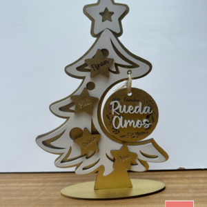 ARBOL FAMILIA MDF PINTADO CON ESTRELLAS PERSONALIZADAS