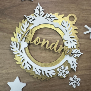 ESFERA DOBLE DE FIGURA PERSONALIZADA MDF PINTADO