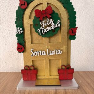 PUERTA NAVIDEÑA PERSONALIZADA MDF PINTADO