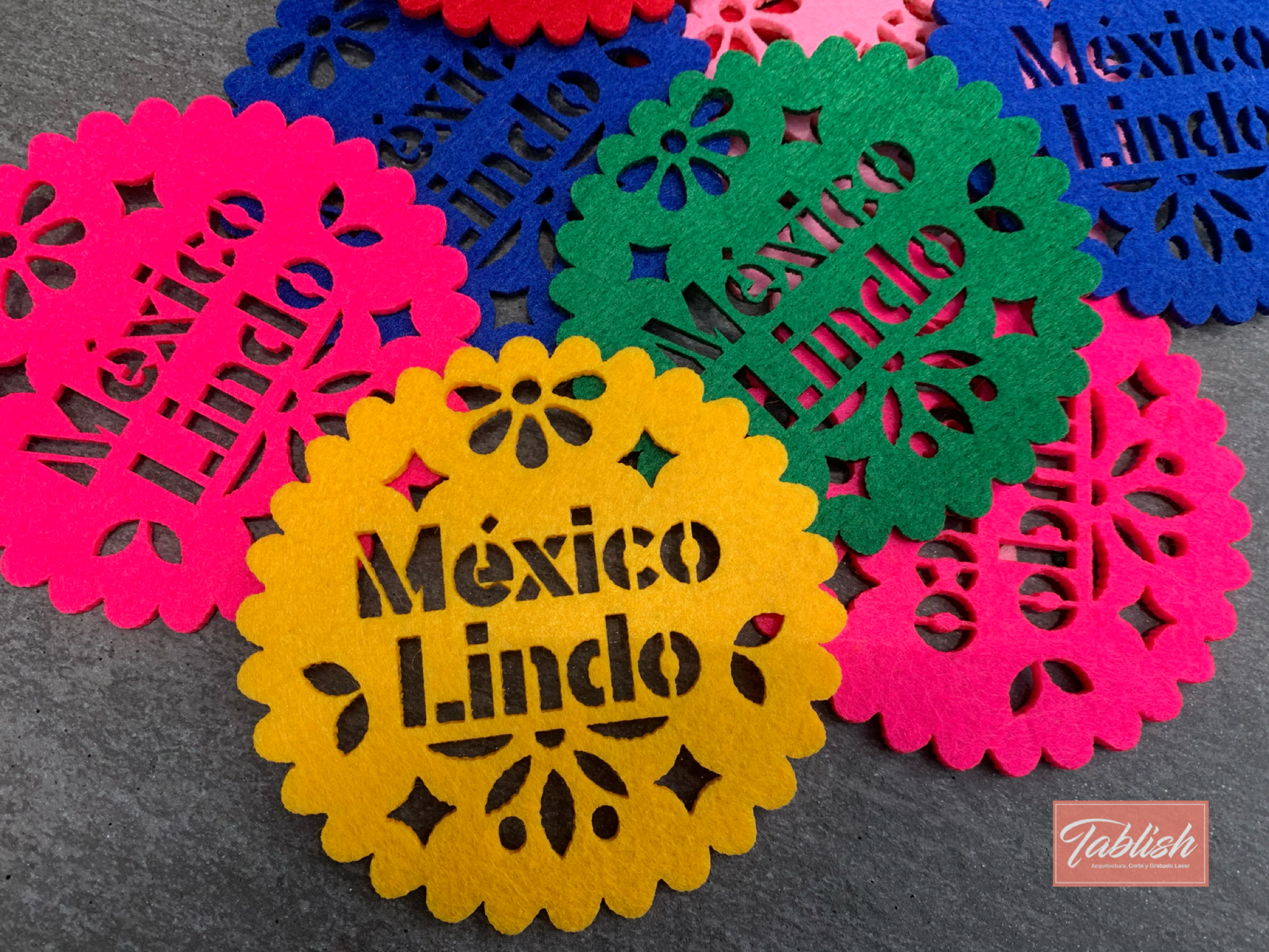 posavasos fieltro laser cdmx